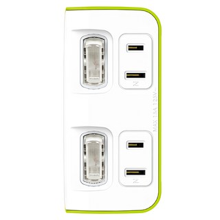 Tyson 太順電業 2切2座 2P便利型 節能小壁插 TS-022A 萊姆色, 1個