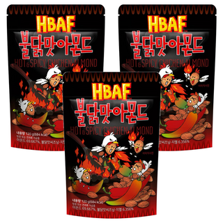 HBAF 杏仁果 火辣雞風味, 香辣酸爽, 挑戰味蕾, 120g, 3包