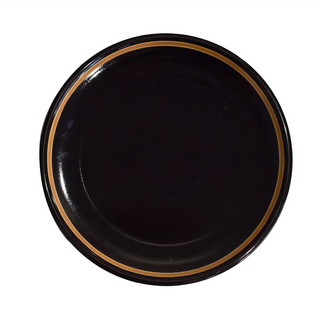 黑橡園 24平皿 - 日本製 陶瓷, 黑色, 1個