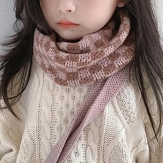 愛北鼻 親子針織圍脖,柔軟舒適針織材質，多款時尚格紋設計，親子穿搭首選，保暖禦寒, 1入, 32cm x 23cm