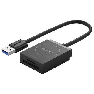 UGREEN 綠聯 SD TF USB3讀卡機, 黑色, 1個, CM184/CM185