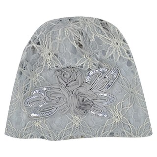捷華 蕾絲套頭帽-灰色 精緻設計 輕盈透氣 時尚百搭 展現優雅氣質 1入 29*26cm 適合頭圍 61cm, 29*26cm, 適合頭圍 61cm