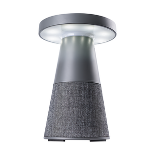 welle TONE 手提式喇叭，360度環繞音效，3000K LED暖色小夜燈, W201T, 現代灰