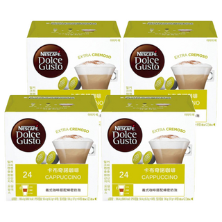 NESCAFE 雀巢咖啡 Dolce Gusto 多趣酷思 卡布奇諾咖啡膠囊 義式咖啡搭配綿密奶泡, 23.3g, 16顆, 4盒