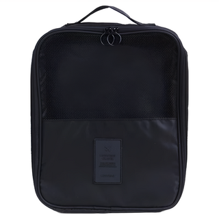 新升級 加厚加大 大號 大容量旅行鞋子收納袋, 370 x 260 x 200mm, 黑色