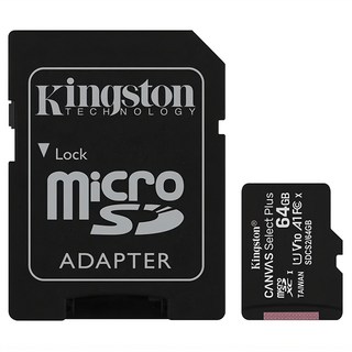 Kingston 金士頓 Canvas Select Plus 64GB Micro SDXC 記憶卡 100MB/s A1等級, 1個