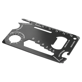 Reflects 多功能不鏽鋼工具卡 420不鏽鋼材質 8.5 x 5.3 x 0.2 cm, 純黑色, 1個