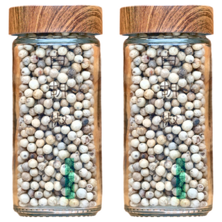 香料共和國 白胡椒粒 50g/罐, 100%成熟胡椒漿果製作，玻璃瓶加上木蓋設計，開罐即食的天然佐料, 2瓶