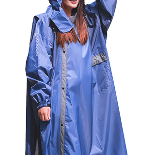 Crocodile 鱷魚 丹寧巡林者多功能拉鍊內斜開式連身雨衣 兩側加寬 背部加寬設計 高係數反光條, 深藍色, 深籃色, 4XL