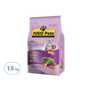 FUSO Pets 福壽 貓食 1.5kg 全貓糧, 鮭魚 + 牛肉, 1袋