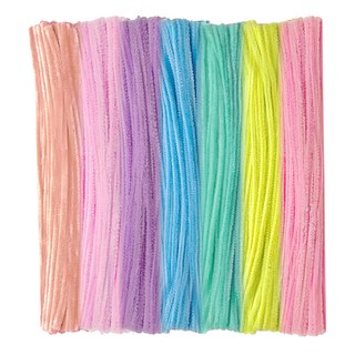 Mandeul Hobby 彩色預裁細毛根鐵絲繩, 100個, 馬卡龍混色 (隨機出貨)