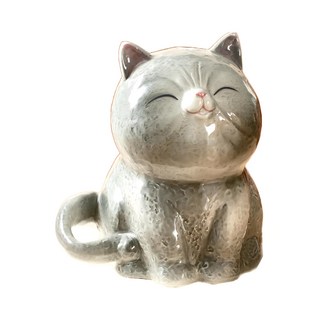 Royal Duke 可愛貓咪紙巾收納盒 陶瓷材質, 灰色, 1個