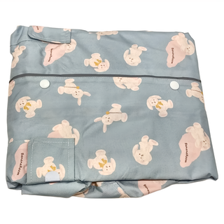 愛北鼻 兒童加厚加高領口防水雨衣, 2XL碼, 藍色萌萌兔