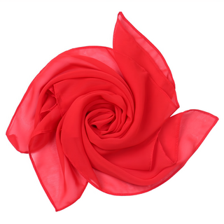 雪紡紗巾 45cm 紅色 寶寶紗布巾 口水巾 圍巾 安撫巾, 1個