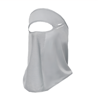 AREX SPORT 高爾夫防曬面罩親膚冰絲網眼護臉遮頸脖圍AS-3496 銀白灰 涼感透氣, 1個