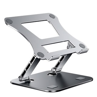 鋁合金雙軸穩固折疊筆電支架 人體工學設計 適用於10-17吋筆電, 淺銀色, 1個