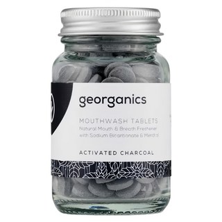 georganics 礦物漱口錠 活性碳, 天然口氣清新劑，含碳酸氫鈉和薄荷醇，180錠, 1罐