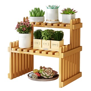 德利生活 階梯式楠竹花架, 高山楠竹, 結構穩定, 多層收納, 竹原色 40款, 1組