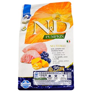 Farmina 法米納 室內及結紮貓 PC6天然南瓜無穀系列 乾飼料, 羊肉藍莓, 1.5kg, 1袋