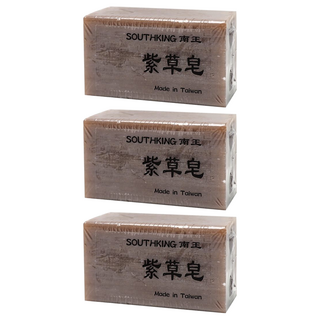 LANOWN 南王 沐浴皂 紫草皂 全身適用 植物油成分 深層清潔肌膚 溫和不刺激, 3個, 100g