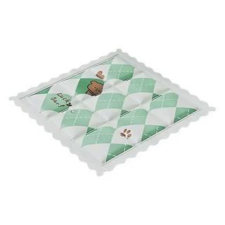 bebehome 現代簡約辦公室方格冰絲涼感墊, 方格熊綠色