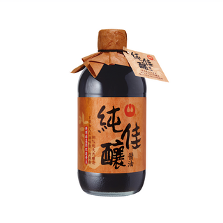 萬家香 純佳釀醬油, 100%純釀造, 不使用非基因改造黃豆, 不添加防腐劑, 450ml, 1瓶