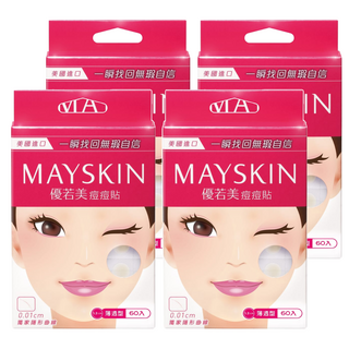 MAYSKIN 優若美 痘痘貼 薄透型, 60入, 4盒