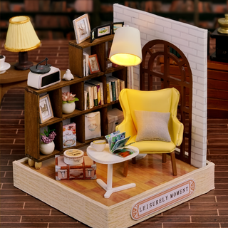 CUTE ROOM 智趣屋 DIY 手作袖珍屋 成品尺寸 9*9*11.5cm, 悠然時刻 多色, 1組