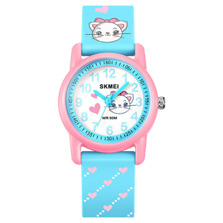 SKMEI 時刻美 兒童款 彩色卡通INS風石英錶 50米防水 鐵製禮盒包裝