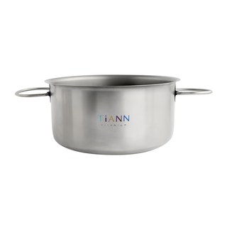 TiANN 鈦安 純鈦小圓鍋, 1.8L, 適用多種爐具, 不生鏽, 1個, Silver, 18cm