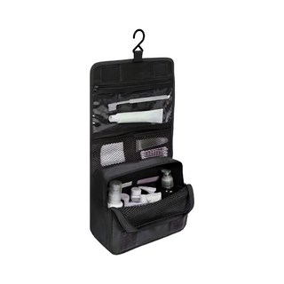 COMET 大容量旅行手提掛勾盥洗防水收納包, 時尚黑色