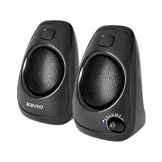 KINYO USB 多媒體音箱2件組 90 x 88 x 135mm 386g, US-207, 黑色