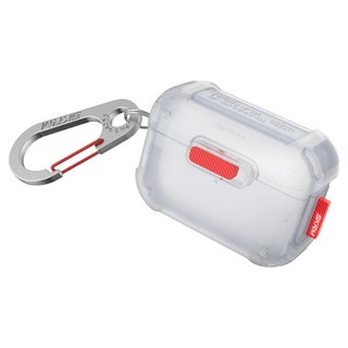 SKINARMA 未來元素耳機保護套 附掛鉤 AirPodsPro 2, 1個, 霧透色, SK-APP2-MECHA-GRT