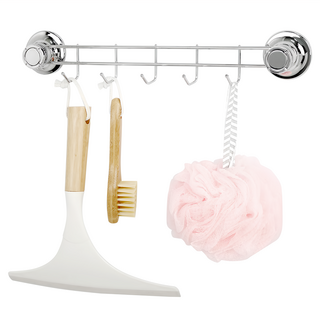 spider loc 不鏽鋼多功能掛勾 5個掛勾 最大承重2kg, 355(W) x 50(D) x 57(H)mm, 銀色, 1入