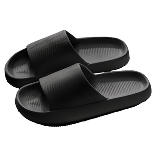 快豹 EVA日系厚底拖鞋, 40~41cm, 曜石黑, 1雙