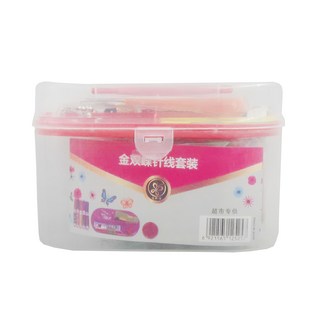 蘿林嚴選 針線盒 10件組 - 包含迴紋針, 針線, 鈕扣, 穿針器, 剪刀, 別針, 收納箱, 暗鈕, 皮尺, 頂針, 1組