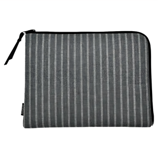 GENDAI HYAKKA 化妝包 A575GY, 灰色, 條紋設計, A5尺寸, 多功能收納內袋