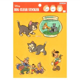 sun-star Disney木偶奇遇記 透明貼紙套組, PVC塑膠材質, 適用於筆電手機行李箱外殼裝飾, 每款內含4-5種不同樣式, 木偶奇遇記, 1張