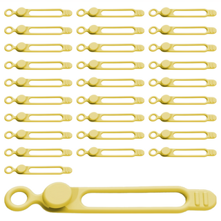 導線駭客 彈力矽膠束線帶/繞線器/食物封口帶 黃色, 30條