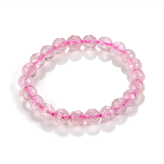 馥瑰馨盛 64切面天然粉晶手鍊 圓珠0.8CM