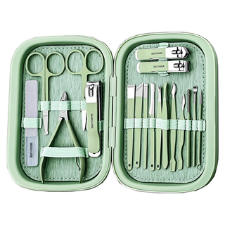SC優選 美容修甲全套護理禮盒 18件套裝, 月綠色, 1組