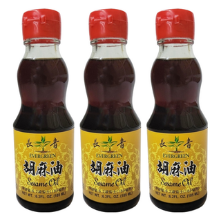 EVERGREEN 長青 胡麻油 台灣製造, 185ml, 3瓶