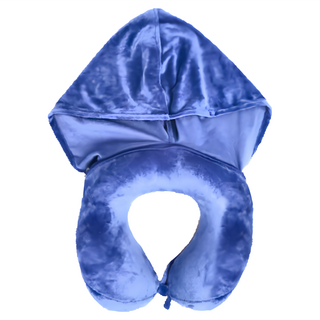 Travel Blue 英國藍旅 符合人體工程學連帽頸枕 - 高密度記憶棉 內置眼罩
