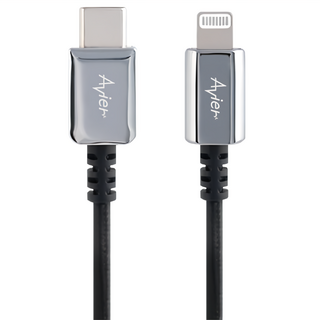 Avier CLASSIC USB C-Lightning 編織高速充電傳輸線, MFi 認證, 1m, 銀色, 1條