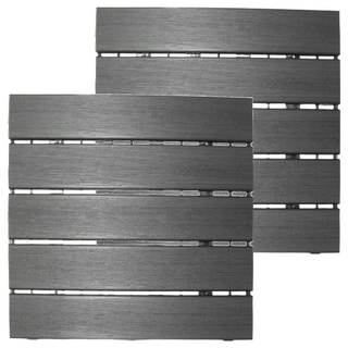 Cassido 卡司多 優森木DIY浴室止滑拼裝地板 防潮抗腐 單片, 30 x 30cm, 灰色, 2個