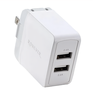 RONEVER 2.4A USB雙孔電源供應器, 白色, 1個
