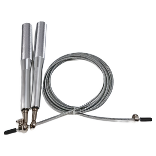 AB Sport 競速跳繩, 鋁合金鋼絲繩, 銀色, 1個, 手把15 x 直徑1.8cm