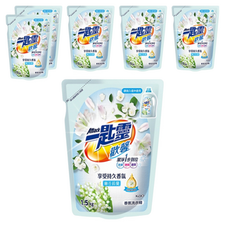 Attack 一匙靈 台灣公司貨 歡馨香氛洗衣精 幽谷鈴蘭香 補充包, 1.5kg, 6包