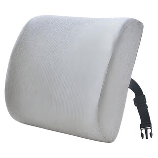 BH227記憶棉護腰靠枕 棉麻材質, 33 x 32 x 10cm, 淺灰色