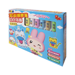 幼福 忍者兔 3D彩繪膠筆DIY吊飾, 9125-28 可愛動物, 1盒
